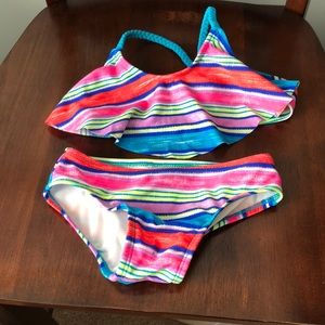 Girls two piece bathing suit.